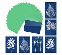 sourcing map Cyanotype Paper,12 Sheet Sun Print Kit High Sensitive Sun Green Crafts Paper with Acrylic Board for Adults DIY Project Art,2.9x4.1 Inch (A7)