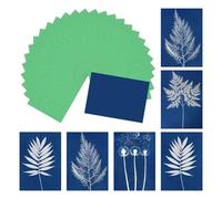 sourcing map Cyanotype Paper, 12 Sheet Sun Print Paper Kit High Sensitive Green Crafts for Adults DIY Project Art, 11.7x8.3 Inch (A4)
