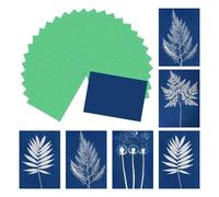 sourcing map Cyanotype Paper,24 Sheet Sun Print Kit High Sensitive Sun Green Crafts Paper for Adults DIY Project Art,4.1x5.8 Inch (A6)
