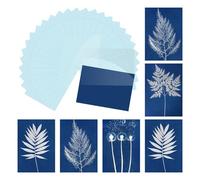 sourcing map Cyanotype Paper,24 Sheet Sun Print Kit High Sensitive Sun Light Blue Crafts Paper with Acrylic Board for Adults DIY Project Art,2.9x4.1 Inch (A7)