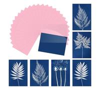 sourcing map Cyanotype Paper,24 Sheet Sun Print Kit High Sensitive Sun Pink Crafts Paper with Acrylic Board for Adults DIY Project Art,2.9x4.1 Inch (A7)