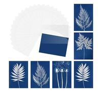 sourcing map Cyanotype Paper,24 Sheet Sun Print Kit High Sensitive Sun White Crafts Paper with Acrylic Board for Adults DIY Project Art,4.1x5.8 Inch (A6)