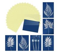 sourcing map Cyanotype Paper,24 Sheet Sun Print Kit High Sensitive Sun Yellow Crafts Paper with Acrylic Board for Adults DIY Project Art,2.9x4.1 Inch (A7)