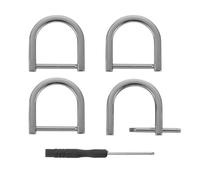 sourcing map D-Rings Screw in Shackle, 4Pcs 0.35 Inch Zinc Alloy Horseshoe U Shape D Ring Buckles for Purse DIY Leather Craft Keychain, Black