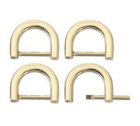 sourcing map D-Rings Screw in Shackle, 4Pcs 0.47 Inch Zinc Alloy Horseshoe U Shape D Ring Buckles for Purse DIY Leather Craft Keychain, Gold