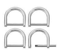 sourcing map D-Rings Screw in Shackle, 4Pcs 0.71 Inch Zinc Alloy Horseshoe U Shape D Ring Buckles for Purse DIY Leather Craft Keychain, Silver