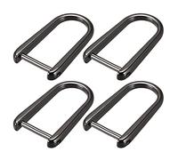 sourcing map D-Rings Screw in Shackle, 4Pcs 45mm Zinc Alloy Horseshoe U Shape D Ring Buckles for Purse DIY Leather Craft Keychain, Black