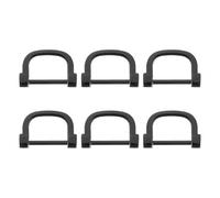 sourcing map D-Rings Screw in Shackle, 6Pcs 0.63 Inch Zinc Alloy Horseshoe U Shape D Ring Buckles for Purse DIY Leather Craft Keychain, Black