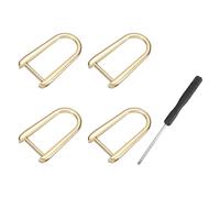 sourcing map D-Rings Screw in Shackle, 8 Pcs 1.77 Inch Zinc Alloy Horseshoe U Shape D Ring Buckles for Purse DIY Leather Craft Keychain, Gold