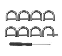 sourcing map D-Rings Screw in Shackle, 8Pcs 0.47 Inch Zinc Alloy Horseshoe U Shape D Ring Buckles for Purse DIY Leather Craft Keychain, Metallic Black