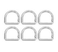 sourcing map D Shaped Spring Snap Keychain Clip, 27mm Metal Trigger Keychain Hook Clip Key Hook Buckle for Purses Wallet Belts Hardware Bags, Silver Pack of 6