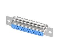 sourcing map D-sub Connector DB25 Female Socket 25-pin 2-row Port Terminal Breakout for Mechanical Equipment CNC Computers Blue Pack of 1