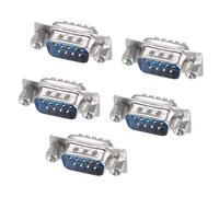 sourcing map D-sub Connector Male Plug 9-pin 2-row Port Terminal Breakout for Mechanical Equipment CNC Computers Blue Pack of 5