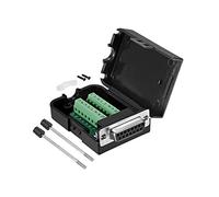 sourcing map D-sub DB15 Breakout Board Connector with Case 15 Pin 2 Row Female Port Solderless Terminal Block Adapter with Thumb Screws