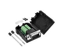 sourcing map D-sub DB15 Breakout Board Connector with Case 15 Pin 3 Row Male Port Solderless Terminal Block Adapter with Thumb Screws