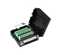 sourcing map D-sub DB25 Breakout Board Connector with Case 25 Pin 2-row Male Port Solderless Terminal Block Adapter with Positioning Nuts