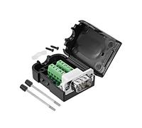 sourcing map D-sub DB9 Breakout Board Connector with Case 9 Pin 2 Row 422 Serial Male Port Solderless Terminal Block Adapter with Thumb Screws
