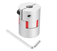 sourcing map D40 L55 10mm to 12mm Flexible Plum Shaft Coupling Aluminum Motor Connector Flexible Spider Coupler for 3D Printer CNC Machine and Servo Stepper Motor (Silver Tone/Red)