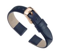 sourcing map Dark Blue Genuine Leather Band 14mm Watch Strap for Men Women