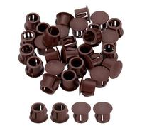 sourcing map Dark Brown Hole Plugs 100pcs 3/8" Plastic Plugs for Round Holes Flush Type for Furniture Cabinets Machines Hardware Fencing Post Pipe