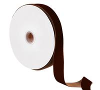 Sourcing Map Dark Brown Velvet Ribbon, 20 Yards x 0.98" Width, Classic Style, Solid Pattern, Perfect for Holidays & Celebrations, Ideal for Gift Wrapping, DIY Crafts & Decorations