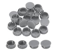 sourcing map Dark Gray Hole Plugs 50pcs 1" Plastic Plugs for Round Holes Flush Type for Furniture Cabinets Machines Hardware Fencing Post Pipe