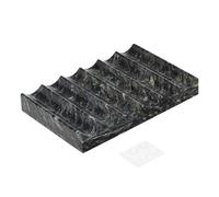 sourcing map Dark Green Marble Soap Dish, Bar Soap Holder Tray Self Draining for Bathroom Sink & Shower, Non Slip Marble Tray for Kitchen and Desk