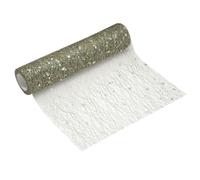 sourcing map Dark Green Table Runner Roll, 11" x 45 Feet Sequin Foil Metallic Mesh Table Runner Decor Sparkle Foil Thin Table Decoration Centerpiece for Wedding Birthday Party Christmas