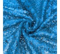 sourcing map Dark Lake Blue Sequin Fabric, by the Yard, 1 Yard Length 4.3ft Wide Sequin Velvet Fabric Shiny Sparkly Cloth for DIY Sewing, Dress, Backdrop, Tablecloth, Table Runner
