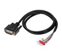 sourcing map DB15 RS232 Serial Cable, 15 Pin 26AWG DB15 Male to Bare Wire Open End with Wiring Terminals, Double Shielded for Data Communication, 3.3 ft