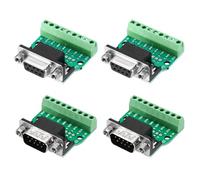 sourcing map DB9 Breakout Connector/RS232 Serial 9 Pin Connector Male Female Socket 9-pin 2-Row Male Female for Mechanical Equipment CNC Computers Pack of 4 with Thumb Screws