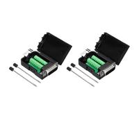 sourcing map DB9 Breakout Connector, RS232 Serial Adapter Solderless Module Board with case 15 Pin 2 Row Male Port Solderless Terminal Block Adapter Pack of 2