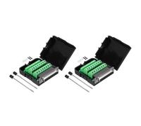 sourcing map DB9 Breakout Connector, RS232 Serial Adapter Solderless Module Board with case 25 Pin 2 Row Female Port Solderless Terminal Block Adapter Pack of 2