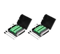 sourcing map DB9 Breakout Connector, RS232 Serial Adapter Solderless Module Board with case 25 Pin 2 Row Male Port Solderless Terminal Block Adapter Pack of 2