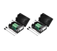 sourcing map DB9 Breakout Connector, RS232 Serial Adapter Solderless Module Board with case 9 Pin 2 Row Female Port Solderless Terminal Block Adapter 2 Pack