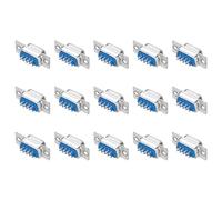 sourcing map DB9 Solder Connectors,DB25 Solder Connectors Female Socket 9-pin 2-Row Female Serial Port Terminal Breakout for Mechanical Equipment CNC Computers Pack of 15