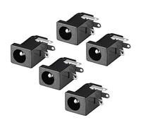 sourcing map DC-005 5.5mmx2.5mm DC Power Jack Plug 3 Pin Female Socket Connector 5pcs
