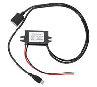 sourcing map DC 12/24V to 5V Power Converter 3A 15W Step Down Converter Voltage Reducer Transformer Power Supply Module Adapter for Car Truck Solar System (Dual Cable USB + Micro USB)