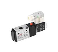 sourcing map DC 12V 3 Way 2 Position 1/4" PT,Pneumatic Air Control NC Solenoid Valve,Internally Single Piloted Acting Type w LED Light,3V210-08