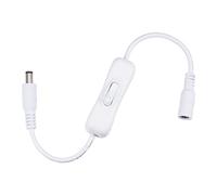 sourcing map DC Cable 5.5mm x 2.1mm 1 Female to 1 Male with Switch for Camera LED Light White 2pcs