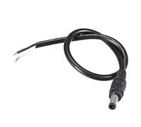 sourcing map DC Power 5.5mm x 2.5mm 10A 18AWG 30cm Length Barrel Male Plug Connector Pigtail 6pcs