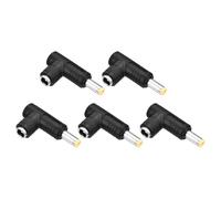 sourcing map DC5525 Female Input to 30V 240W DC5521 Male Output Power Converter Connector Adapter Max 240W 5.5x2.5mm Female Jack to 5.5x2.1mm Male Elbow Barrel Converter for Laptop, 2pcs Yellow