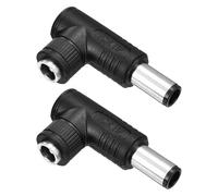 sourcing map DC5525 Female Input to 30V 240W DC7450 Male Output Power Converter Connector Adapter Max 240W 5.5x2.5mm Female Jack to 7.4x0.6mm Male Elbow Barrel Converter for Laptop, 2pcs Black