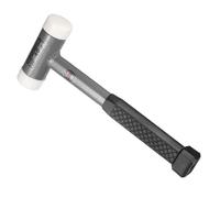 sourcing map Dead Blow Mallet 11.81" Double-Faced Nylon Head Alloy Steel Grip Non-Recoiling Mallet for Home Improvement Polished Surfaces Building Materials Equipment Installation, Black
