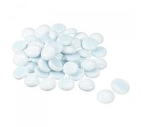 sourcing map Decorative Flat Ceramic Marbles 17-19mm Rock Vase Filler Beads Pebbles White for Fish Tank Table Scatter Decor, 50 Pcs