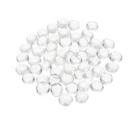 sourcing map Decorative Flat Glass Marbles 12-14mm Rock Vase Filler Beads Pebbles Clear for Fish Tank Table Scatter Decor, 50Pcs