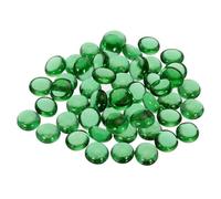 sourcing map Decorative Flat Glass Marbles 12-14mm Rock Vase Filler Beads Pebbles Green for Fish Tank Table Scatter Decor, 100Pcs