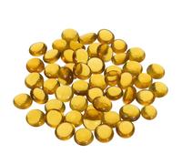 sourcing map Decorative Flat Glass Marbles 12-14mm Rock Vase Filler Beads Pebbles Light Amber for Fish Tank Table Scatter Decor, 100Pcs