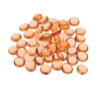 sourcing map Decorative Flat Glass Marbles 12-14mm Rock Vase Filler Beads Pebbles Red for Fish Tank Table Scatter Decor, 50Pcs