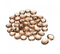 sourcing map Decorative Flat Glass Marbles 17-19mm Rock Vase Filler Beads Pebbles Amber for Fish Tank Table Scatter Decor, 100 Pcs